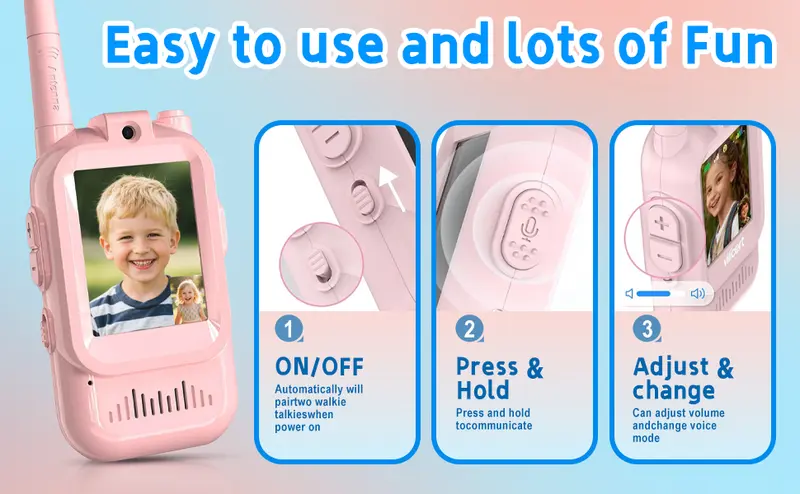 2pack kids Rechargable vedio walkie talkies toys with camera boys and girls daliy holiday walkie talkies gifts