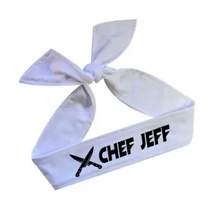 Personalized Chef Headband with Custom Text Moisture Wicking Tie Hairband for Men & Women