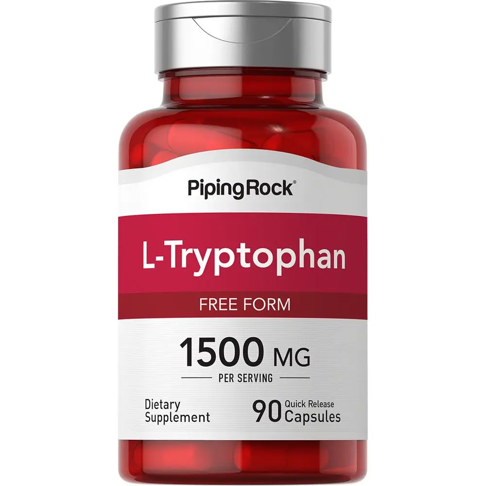 Piping Rock L-Tryptophan 1500 mg | 90 Capsules | Free Form | Non-GMO, Gluten Free Supplement