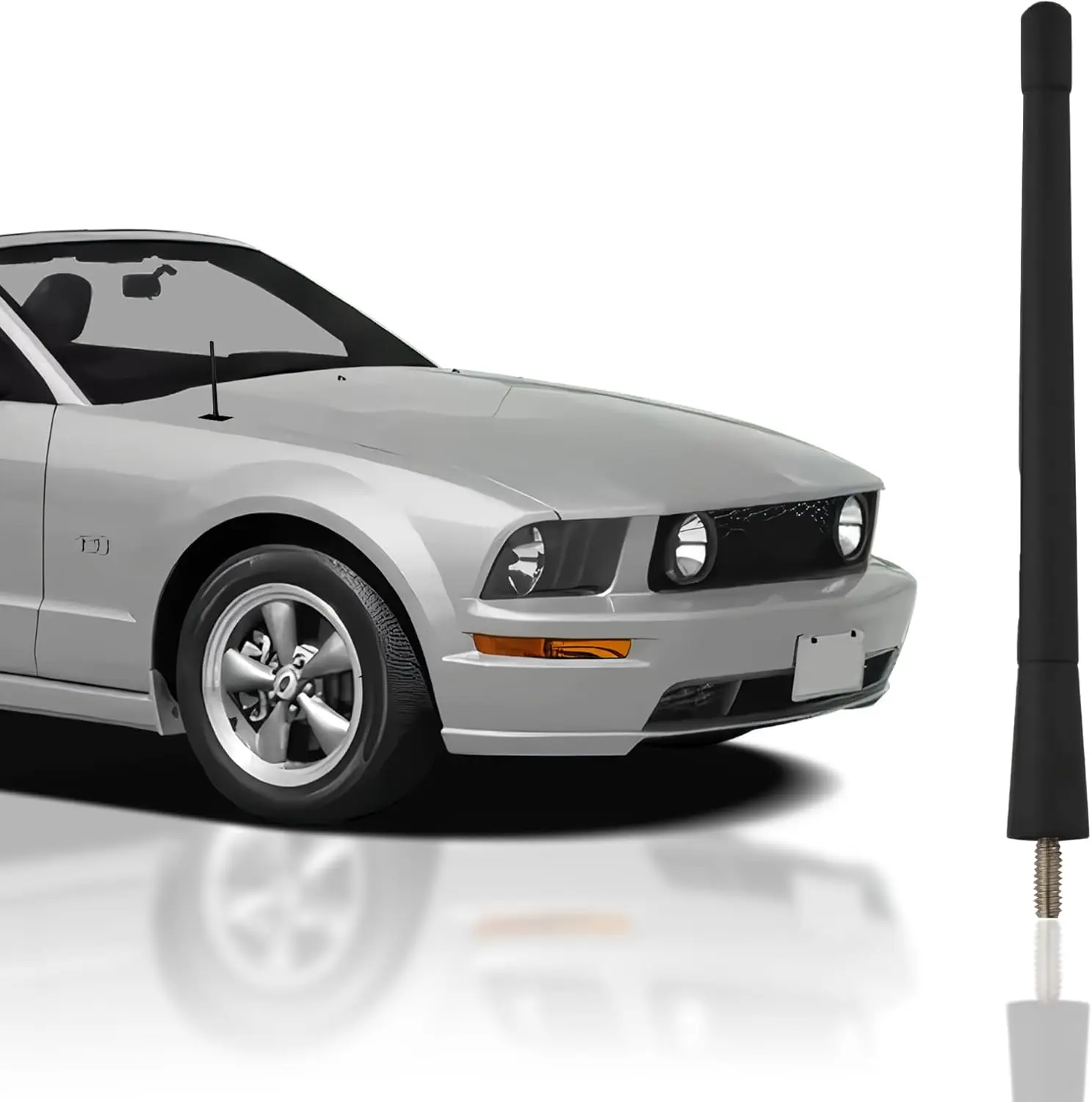 7 Black External Antenna Mast Compatible for Ford Mustang 1979-2009 - Automotive Antenna Replacement for Cars, Trucks & SUV - FM AM Radio Compatible - Car & Truck Exterior Accessories