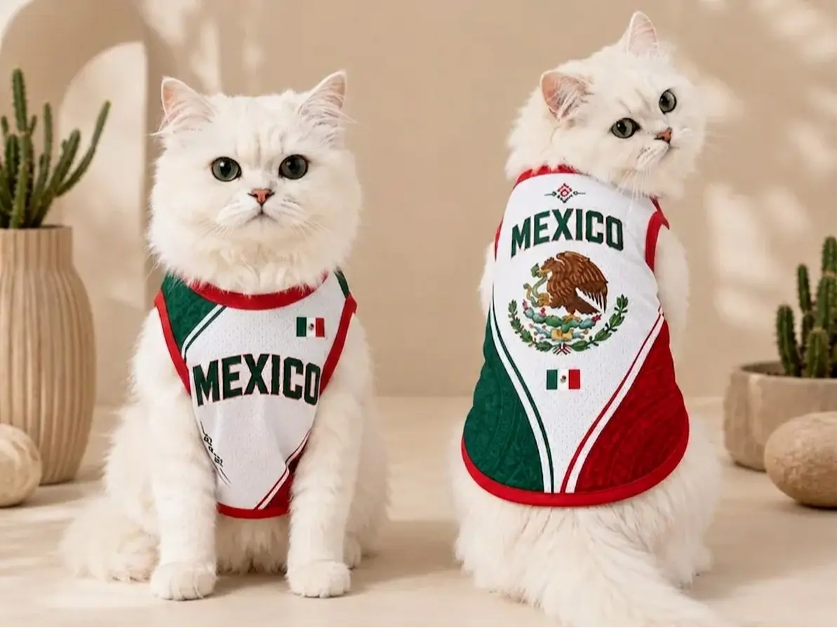 Mexico Pet Jersey, Dog Cat Athletic Jersey, Aztec Style Pet Vest, Fan Outfit
