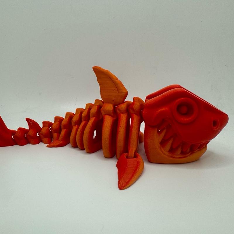 Skeleton Shark. Articulating Art 3d Print Decor Decorative Room Ornaments Decoration Eye articulated model