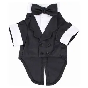 Parisian Pet 'Satin Party Tux' for Dogs and Cats, Designer Holiday Pet Tuxedo, Satin Formal Wear, Black & White-Valentine's Day