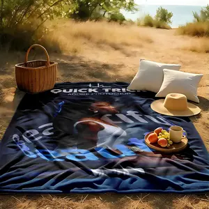 1 piece Quick Tutorial for Text Wrap Effect in Photoshop themed flannel blanket - Oversized fluffy flannel sofa blanket, suitable for beds and sofas, modern design, all-season use, digitally printed pattern, 100% polyester material, machine