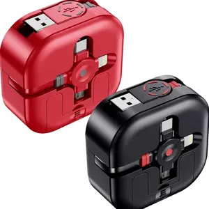 Multi Charging Cable, 4.5A Multi Fast Charger Cable, Retractable USB Cable, 3 in 1 Multi Charge Sync Cable with Lightning/Type C/Micro USB Ports for Samsung Galaxy,iPhone,LG,PS,Tablets Smartphone Devices Cellphone Mobile Electronic multi-charging cable