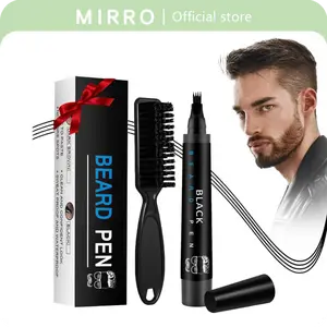 Beard Pencil Filler for Men - Male Mustache Repair Shape Beard Pen with Beard Brush, Long-lasting Waterproof Beard Filler Pen Kit, Ideal Gifts for Father Husband Boyfriends,Men's Beard Styling Tools,Gift