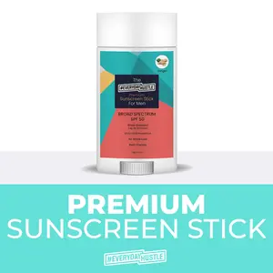 #EverydayHustle Sunscreen Stick For Men | Broad Spectrum SPF 50+ Protection for Face and Body, No-Mess Application, 75g Lightweight and for Melanated Skin tones