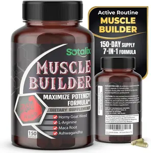 Ultra Muscle Builder Supplement with L-Arginine & Tribulus – Sports Training Support – 150 Capsules (150-Day Supply)