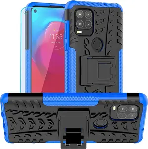 for Moto G Stylus 5G Case,with HD Screen Protector, [Shockproof] Tough Rugged Dual Layer Protective Case Hybrid Kickstand Cover for Motorola Moto G Stylus 5G (Blue)
