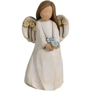 5.2'' Guardian Angel Figurines, Hand-Painted Angel Figurines Holding Blue ,  Angel Statue for  Decor, Friendship, Encouragement, Sympathy&Memorial