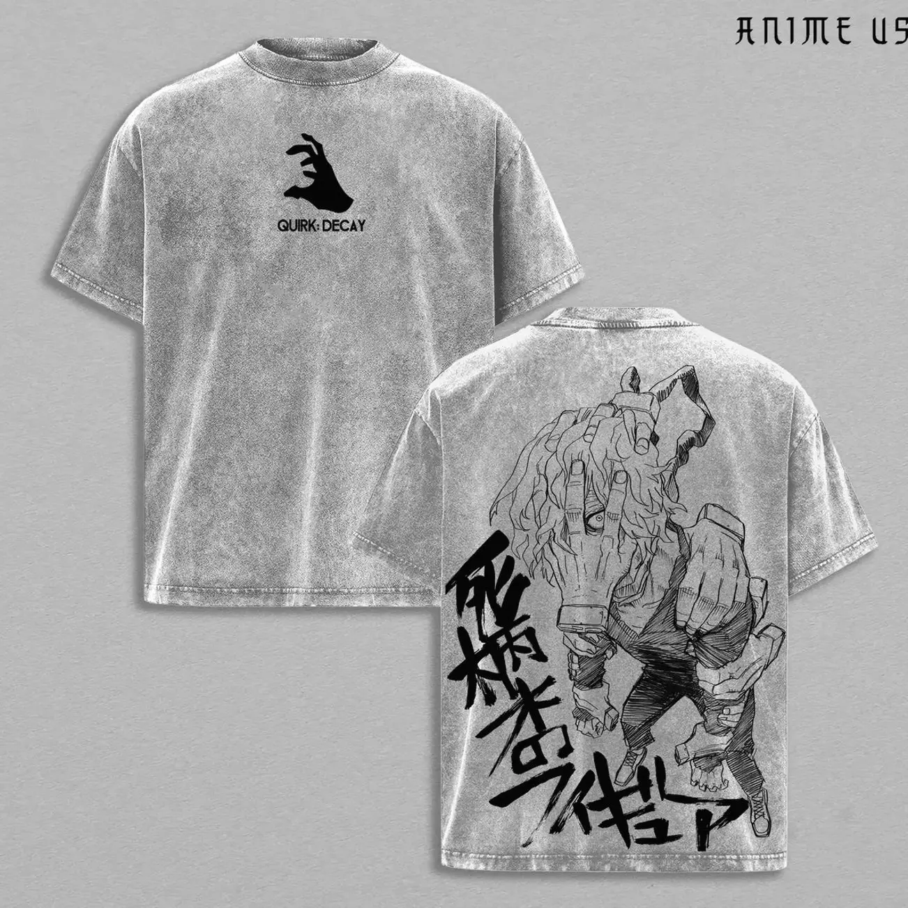 Shigaraki Tomura x My Hero Academia T-Shirt Washed , Quirk Decay Anime Tee, Vintage Washed Oversized Streetwear, Japanese Manga Graphic Shirt, BNHA Villain Apparel BIK