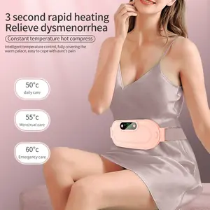 Portable Electric Menstrual Heating Pad, Cordless Rechargeable Warming Belt with 3 Heat Levels and Vibration Modes, Waist & Abdominal Massager