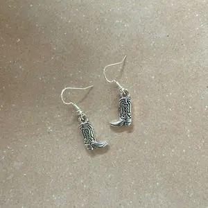 handmade western-style cowboy boot earrings