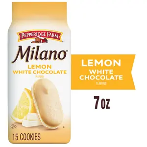 Pepperidge Farm Milano White Chocolate Lemon Flavored Cookies, 7 oz Bag