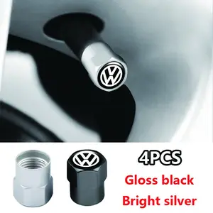 4pcs Volkswagen Tire Valve Stem Caps, Dustproof Waterproof Thick Protection, Wheel HUB Decorative Accessories for Golf Passat Tiguan Jetta Polo Touareg ID Series, Car Accessories