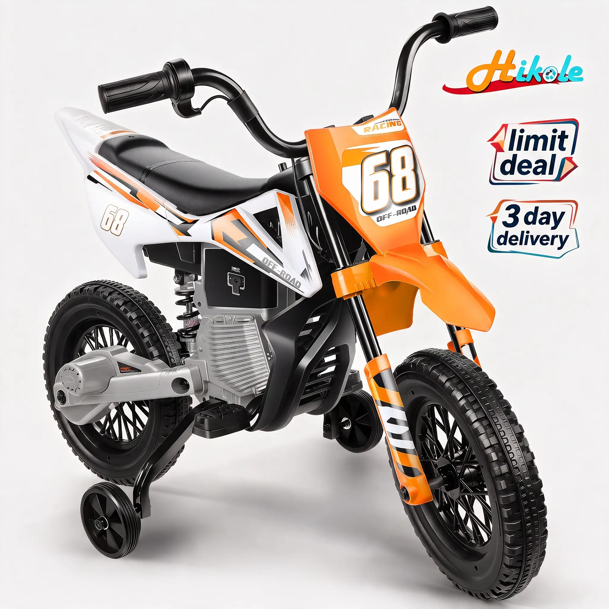Hikole 12V Ride On Motorcycle with Training Wheels for Kids, Rose Pink | Battery Powered Electric Dirt Bike with Powerful Wheels Birthday Presents for Boys Girls Toddlers 2 Speeds Music PlayerElectric Mini Dirt Bike for Kids,tiktokshopbacktoschool,glowup,