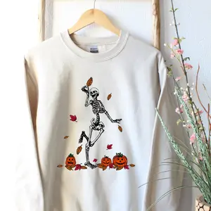 Dancing Skeleton sweatshirt, Halloween 2024 Shirt Casual Menswear