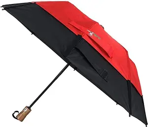 212 MAIN 43 in. GustBuster 34143RD-BL LTD Automatic Rainproof Windproof Folding Umbrella - Stainless Steel, Vented, Compact, Auto-Open & Close, Red-Blue, Automatic Umbrella, Rainproof Umbrella