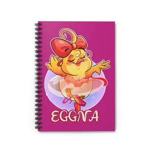 Eggna chick character Spiral Notebook | pink ruled journal