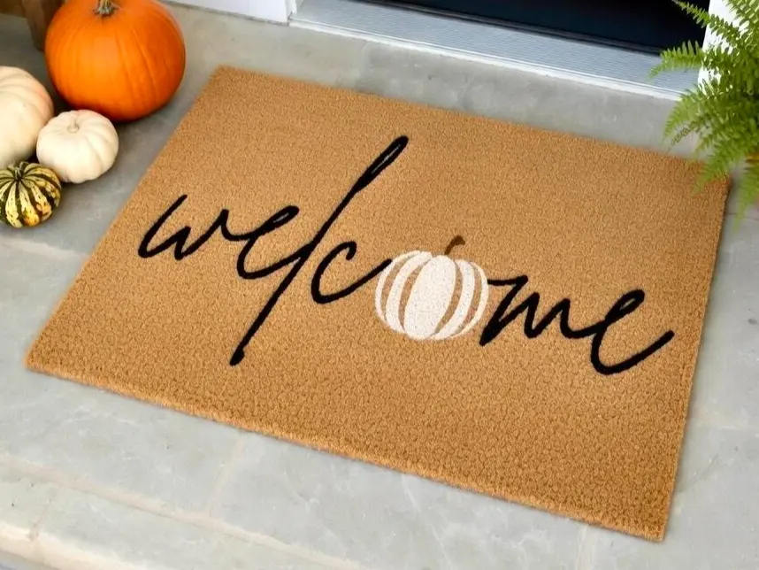 Pumpkin Welcome Mat, Pumpkin Doormat, Fall Doormat, Fall Decor, Doormat for Fall, Fall Door Mat, Pumpkin Welcome Mat, Fall Farmhouse Decor