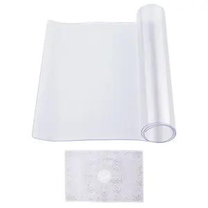 VEVOR Plastic Table Cover,  16 x 32 Inch 1.5 mm Thick Clear Table Protector, Rectangle PVC Desk Mat, Waterproof & Easy Cleaning Desk Pad Tablecloth, for Office Dresser Dining Room Table Night Stand