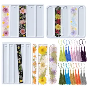 3-in-1 Silicone Bookmark Molds Set - 3 Shapes with 20Pcs Tassels for Epoxy Resin, Bookmark Resin Molds Silicone for DIY Handmade Bookmarks & Personalized Gifts - LET'S RESIN