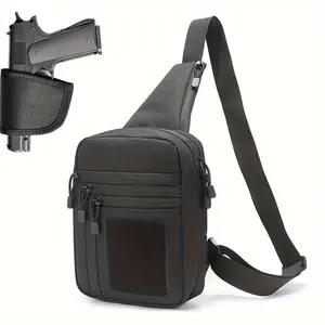 Tactical Crossbody Sling Bag for Concealed Carry of Handguns (CCW) - Durable Black Chest Pack with Multiple Compartments, Adjustable Sling & Ergonomic Design for Hunting, Fishing, Outdoor Activities, Gun Accessories for Outdoors