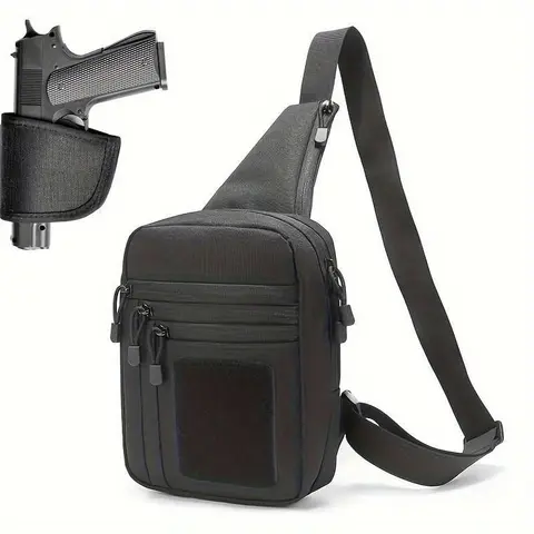 Men's Tactical Crossbody Sling Bag - CCW Concealed Carry Rugged Chest Pack, Adjustable Strap Bag, Ergonomic Design, Multiple Compartments, Fast Gear Access, Hunt Gear for Hunting, Men's Accessories, Mens Gifts