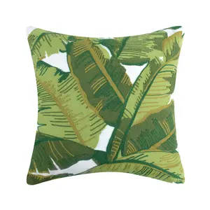 Hummingbird Grove Crewel Leaf Pillow