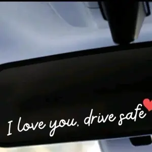 2 pcs I Love You Drive Safe Rearview Mirror Sticker Decal for Cars Trucks White Waterproof Vinyl Vehicle Decoration Enhances Safety Style