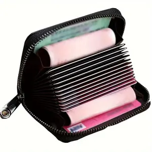 Men's Simple Large Capacity Zipper Card Holder Wallet