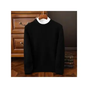 Bmuvlss Men'S Oversized Wool Sweater - Winter Warm Round Neck Pullover, Loose Fit Casual Sweater for Men (Sizes M-3XL) |   Korean Style Layering Essential, Soft & Durable, Solid Color, Easy Care, Versatile Everyday Winter Top