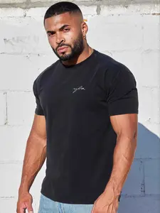 Plain Black Logo Geometric Fitted T - Shirt, Trendy Streetwear with Minimalist Brand Vibe, TikTok - Popular Fashion Item
