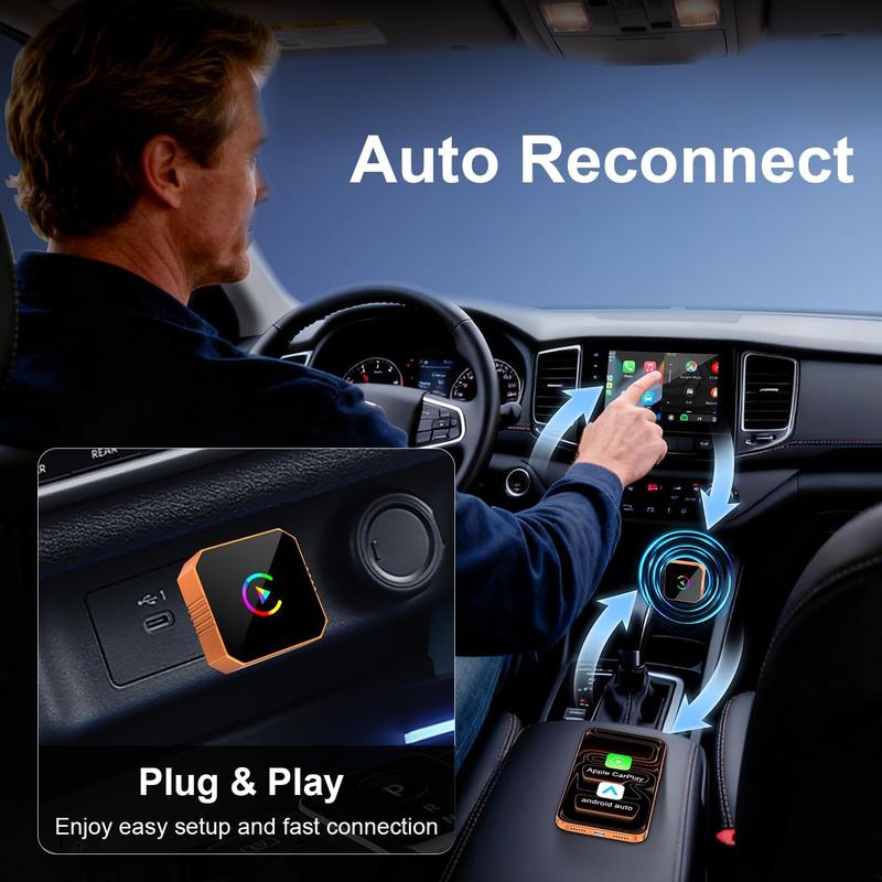 【NewYear2026】Ceesooi Mini Wireless CarPlay & Android Auto Adapter 2026 Model — Plug-and-play, fast auto-reconnect, turning wired into wireless