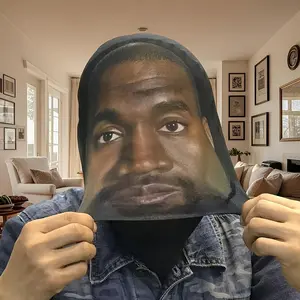 3D Realistic Full Face Celebrity Mask for Street Dance Performances, Theme Parties, Pranks, Humorous Polyester Fiber Mask, 15x9.4 Inches, Realistic Masks