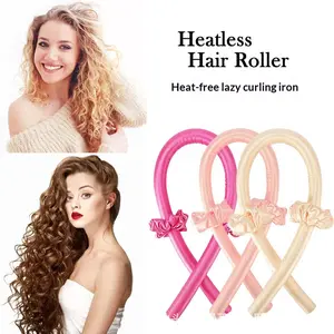 Lazy Curling Iron with Clip Sponge Foam Sleep Curler Large Scrunchie No Heat Geometric Style Hair Bun Maker Premium Silk EVA Foam baby  bow spa gift set