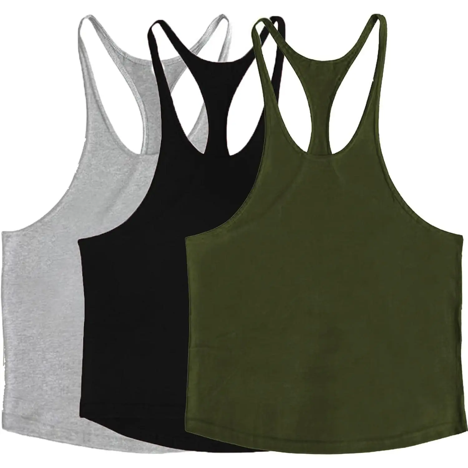 ZUEVI Men's Stringer Tank Tops Muscule Cut Bodybuilding Gym Vest Y-Back Workout Sleeveless T-Shirt