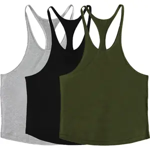 ZUEVI Men's Stringer Tank Tops Muscule Cut Bodybuilding Gym Vest Y-Back Workout Sleeveless T-Shirt