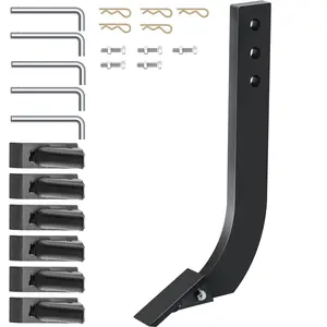 VEVOR 5pcs Box Blade Shank, 16\'\' Scarifier Shank, 3 Holes Box Scraper Shank, Ripper Shank with Removable Tapered Teeth and Pins, Adjustable Shanks Assembly for Replacement, Digging, Plowing