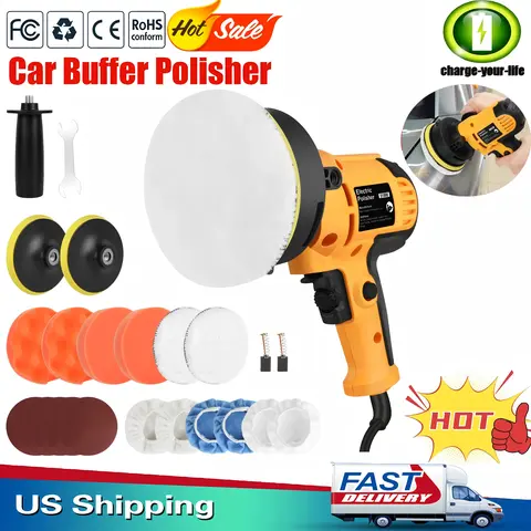 800W Automotive Polishing Tool - Car Buffers and Polishers Kit with 5" Pad, Bonnet, Polishing Machine Kit for Car Waxing, Smooth Even Finish