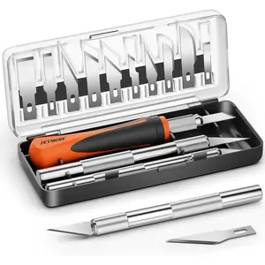 16 Pcs Exacto Knife Set, 3 Craft Knife and 13 SK5 Steel Blades, Precision Hobby Knife for Carving, Modeling, DIY, Scrapbooking, and Art Projects
