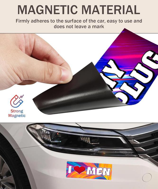 10Pcs Funny LGBT Magnetic Car Stickers Set Rainbow Pride Bumper Decals for Car Truck Laptop Luggage Window Waterproof Colorful Vinyl Car Accessories Unique Prank Stickers