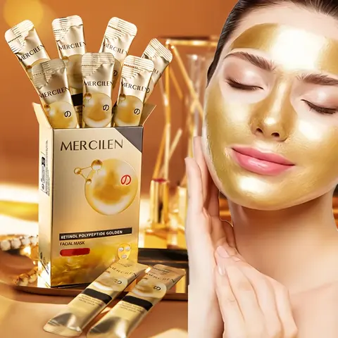 Retinol Snake Venom Gold Mask, 10pcs/box Moisturizer Hydrating Mask Deep Moisturizing & Smoothing Skin Mask, Hydrating Facial for All Skin Types, Face Care Products