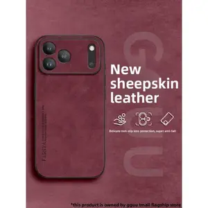 Premium Sheepskin Leather Cellphone Casing - Non-Slip Handheld Accessory, Full Lens Protection, Anti-Fall Shockproof for iPhone 16/17, Sports Use (2026 Edition)