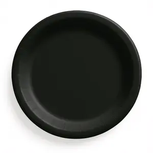 Black Go Brightly 8.5" Round Paper Plates - 16 Count