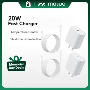 iPhone17/16/15 Charger, 20W Fast Charging Wall Charger Adapter Block Cubes with 6ft USB C to USB C Cable Data Sync Type C Cord for iPhone17Plus 17 Pro Max/16 Plus 16 Pro Max/15 Plus 15 Pro Max/iPad Pro Mini Air -2Pack