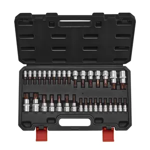 VEVOR Torx Bit Socket Set,  34-Piece Solid Star and Tamper Proof T6-T70, S2 Alloy Steel and Cr-V Steel, 1/4 in, 3/8 in, and 1/2 in Drives, with Enhanced Storage Case, Torx Sockets for Hand Use