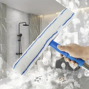 Professional Window Cleaning Tool Set, 53-Inch Stainless Steel Rod Squeegee and Scrubber, Detachable Glass Cleaner for Car and Home Windows