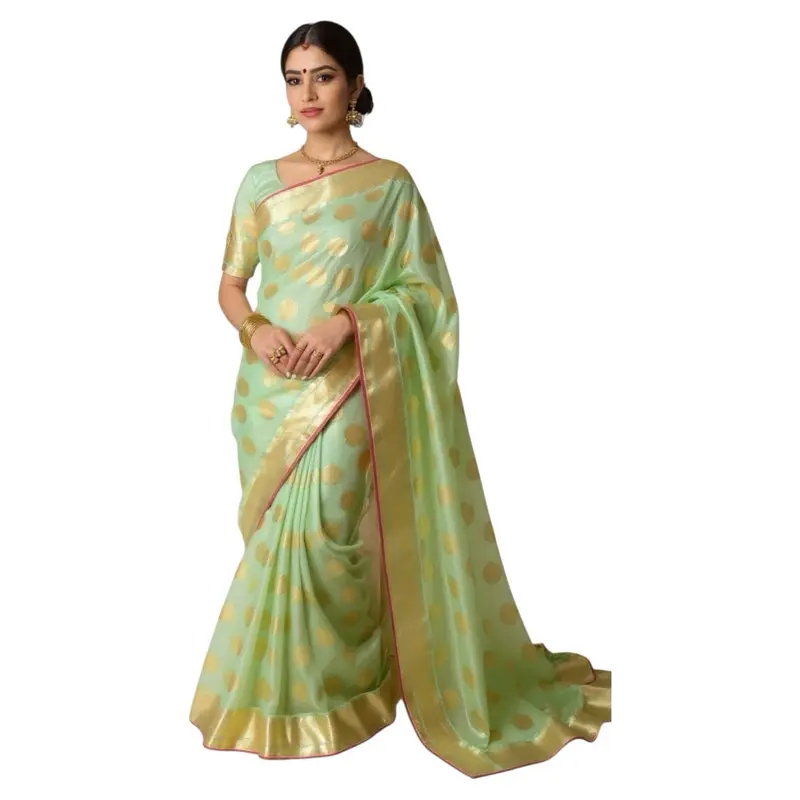 Women's Traditional Elegant Organza Saree, Formal Party-Wear Clothes