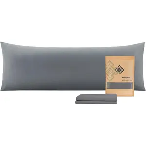 Pillow Pillowcase, Ultra Soft Microfiber Long Pillow Cover, Envelope Closure Large Pillow Cases 20x54 inch (Dark Gray)
